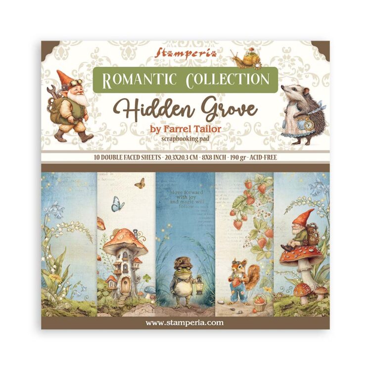 STAMPERIA HIDDEN GROVE PAPER BLOCK 20.3/20.3 CM-SBBS124 - Image 1