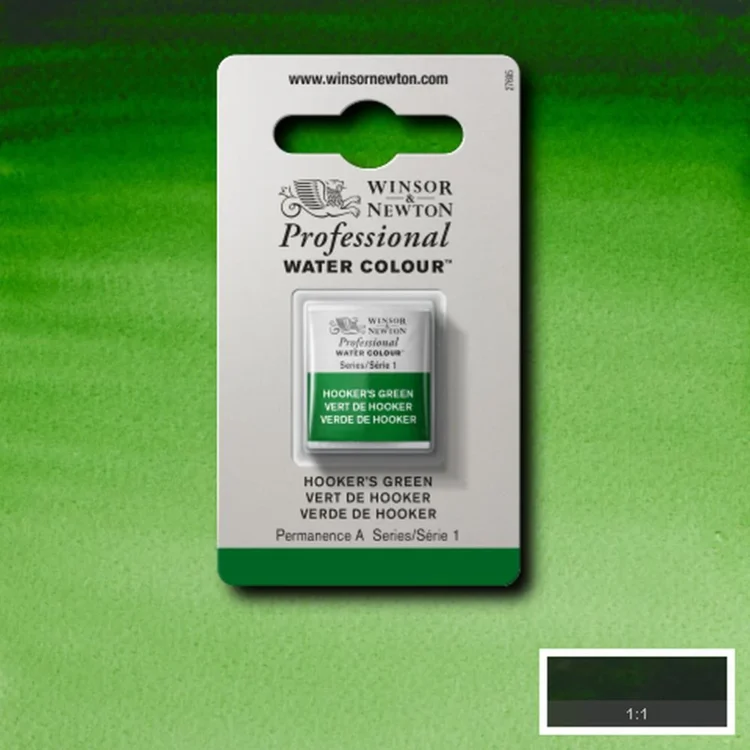 W&N WATERCOLOR PAINT PROFESSIONAL H/PAN- HOOKER'S GREEN 0101311 - Image 1