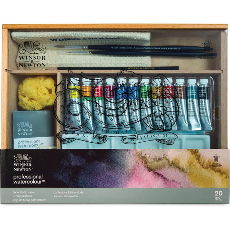 190815-1000x1000 W&N WATERCOLOR PAINT PROFESSIONAL STUDIO CASE 12 CV X 5 ML - Image 1