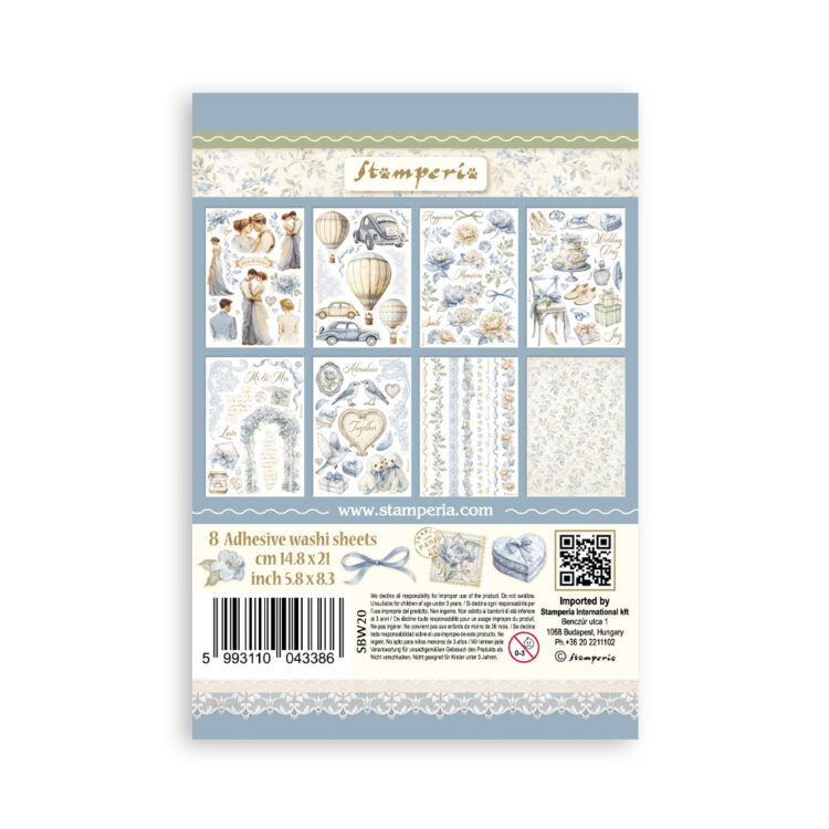 STAMPERIA TIMELESS WASHI PAD 8 SHEETS A5 -SBW20 - Image 10