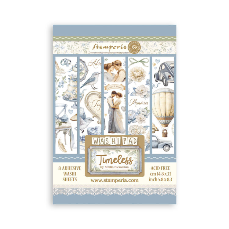 full_SBW20_1 STAMPERIA TIMELESS WASHI PAD 8 SHEETS A5 -SBW20 - Image 1