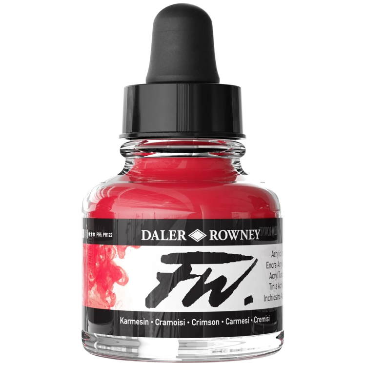 160513 DALER ROWNEY ACRYLIC SHOWER FW 29.5ML - CRIMSON 160029513 - Image 1