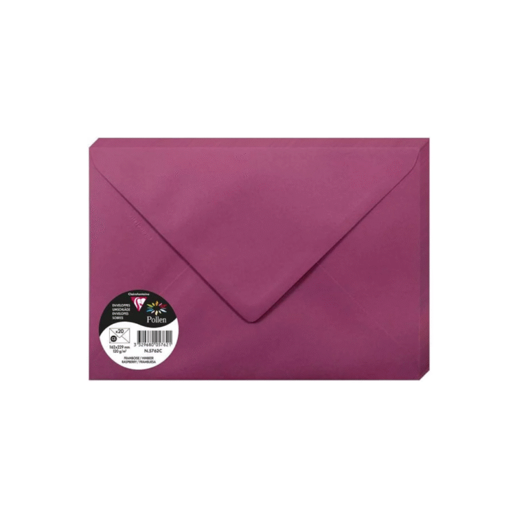 576200 CLAIREFONTAINE ENVELOPE 162/229 MM. -RASPBERRY - Image 1