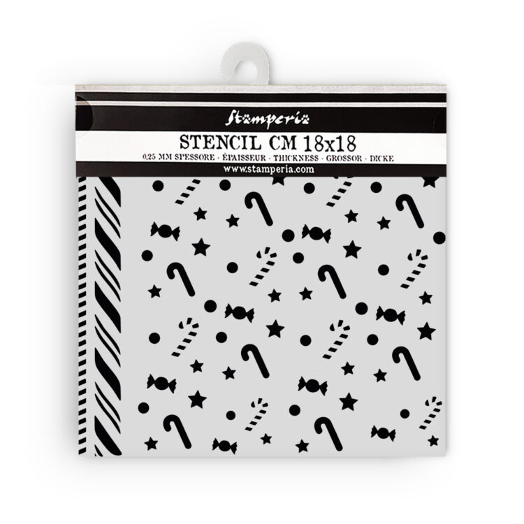 STAMPERIA CANDY CHRISTMAS STENCIL PATTERN 18X18 CM - KSTDQ124 - Image 2