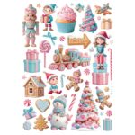 STAMPERIA CANDY CHRISTMAS DECOUPAGE PAPER A4 - DFSA41050