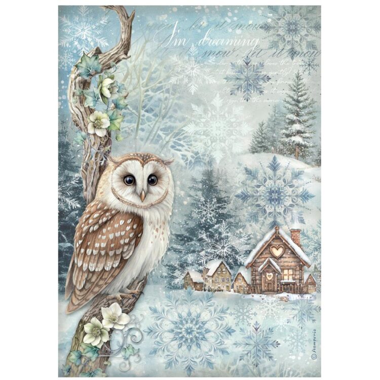 full_DFSA41052_1 STAMPERIA THE OWL'S HOUSE DECOUPAGE PAPER A4 - DFSA41052 - Image 1