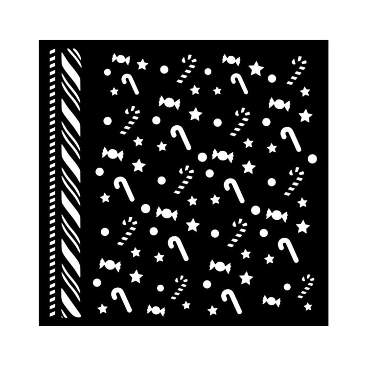 STAMPERIA CANDY CHRISTMAS STENCIL PATTERN 18X18 CM - KSTDQ124 - Image 1