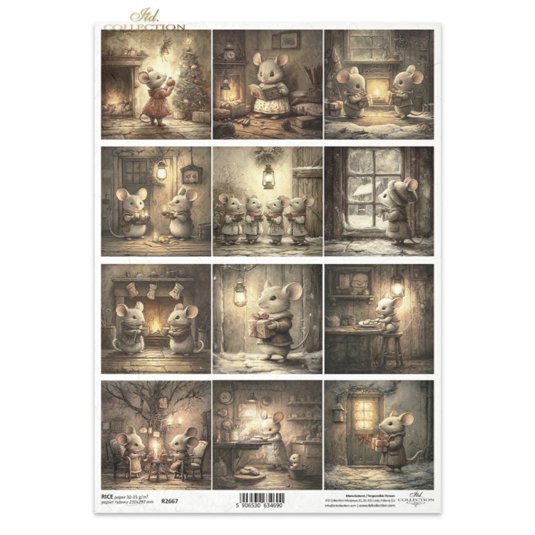 R2667 ITD COLLECTION DECOUPAGE RICE PAPER A4 - R2667 - Image 1
