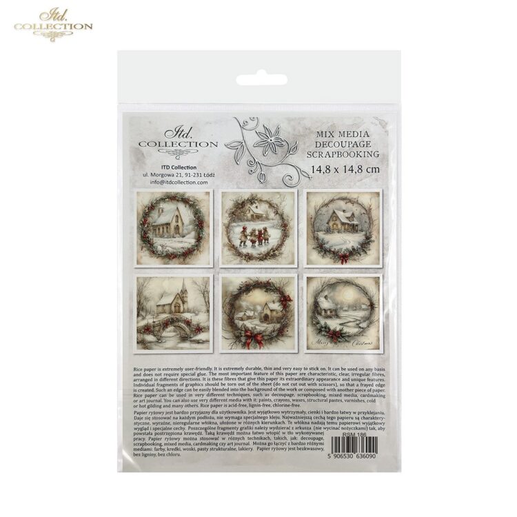 ITD COLLECTION MINI RICE PAPER K-CT 6PCS 14.8X14.8CM - RSM186 - Image 2