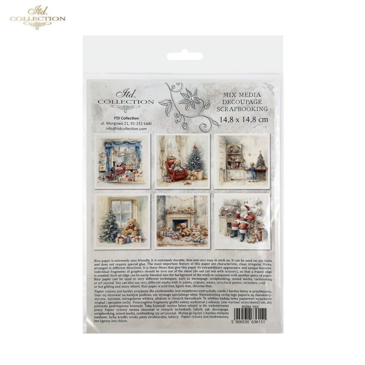 ITD COLLECTION MINI RICE PAPER K-CT 6PCS 14.8X14.8CM - RSM192 - Image 2