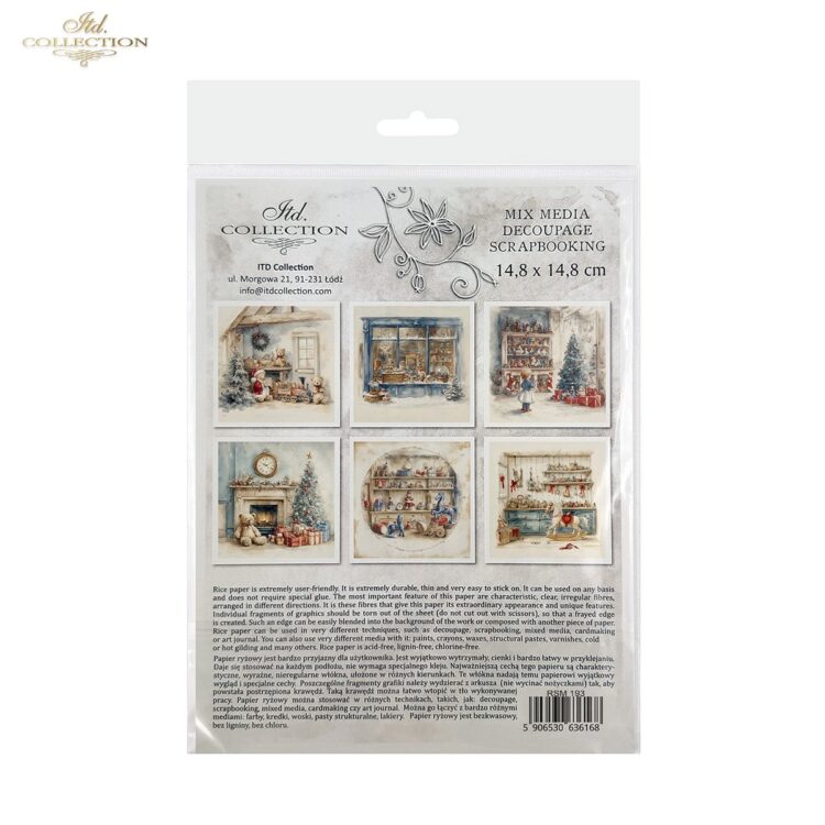 ITD COLLECTION MINI RICE PAPER K-CT 6PCS 14.8X14.8CM - RSM193 - Image 2