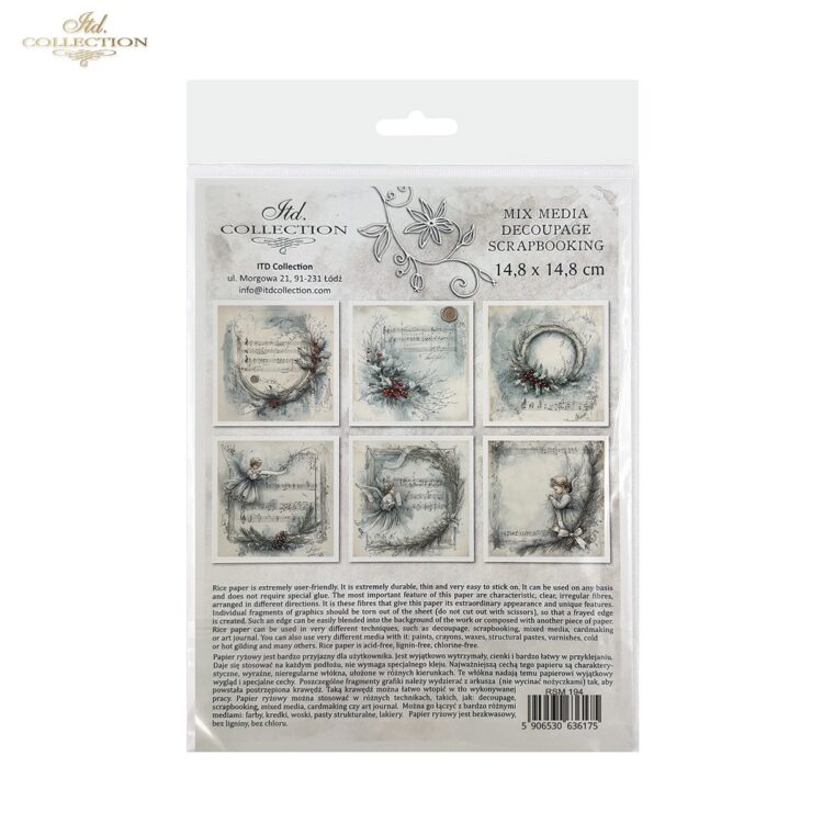 ITD COLLECTION MINI RICE PAPER K-CT 6PCS 14.8X14.8CM - RSM194 - Image 2