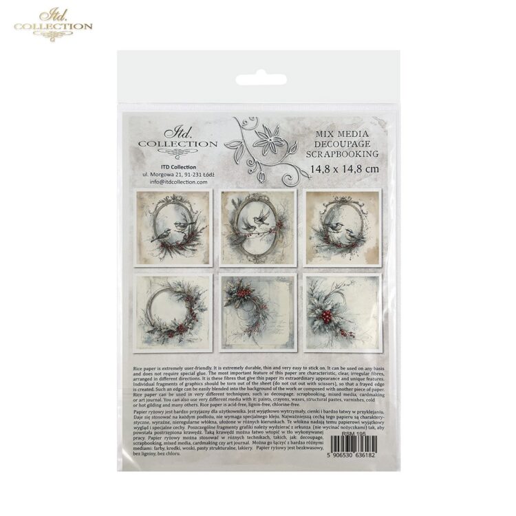 ITD COLLECTION MINI RICE PAPER K-CT 6PCS 14.8X14.8CM - RSM195 - Image 2