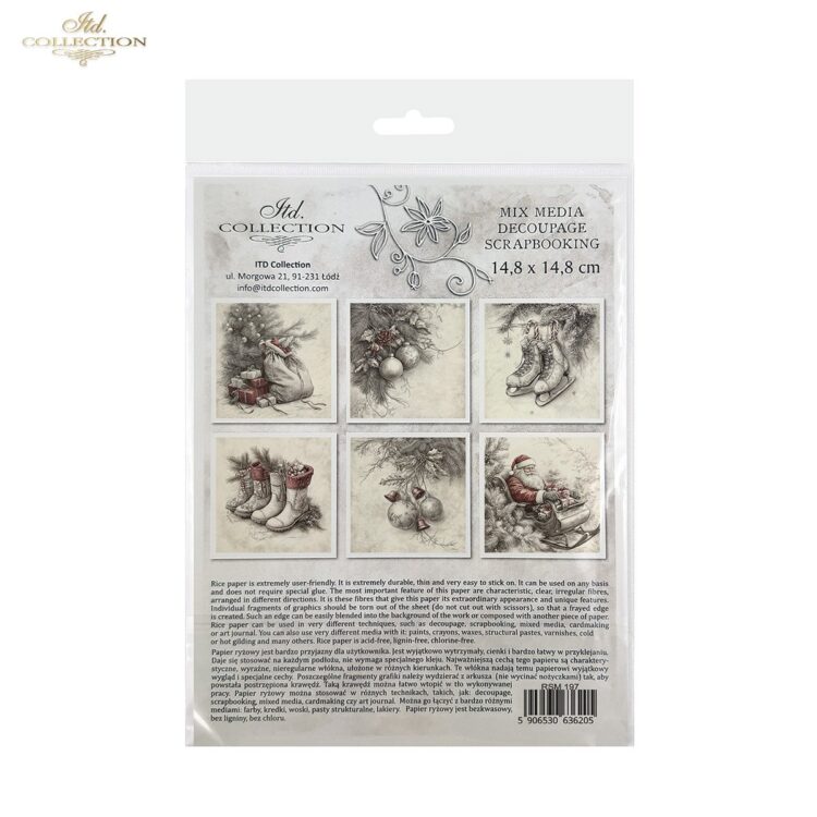 ITD COLLECTION MINI RICE PAPER K-CT 6PCS 14.8X14.8CM - RSM197 - Image 2