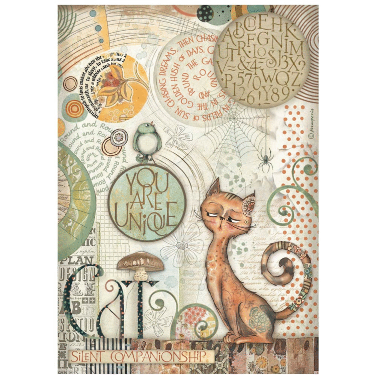 full_DFSA41066_1 1 STAMPERIA FURRY FRIENDS DECOUPAGE PAPER A4 - DFSA41066 - Image 1