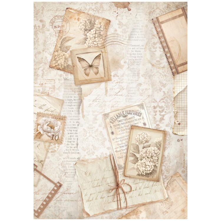 410730 STAMPERIA QUIET DAYS DECOUPAGE RICE PAPER A4 - DFSA41073 - Image 1