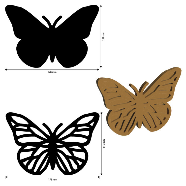 STAMPERIA QUIET DAYS MDF BUTTERFLY ELEMENTS - KLSM73 - Image 3