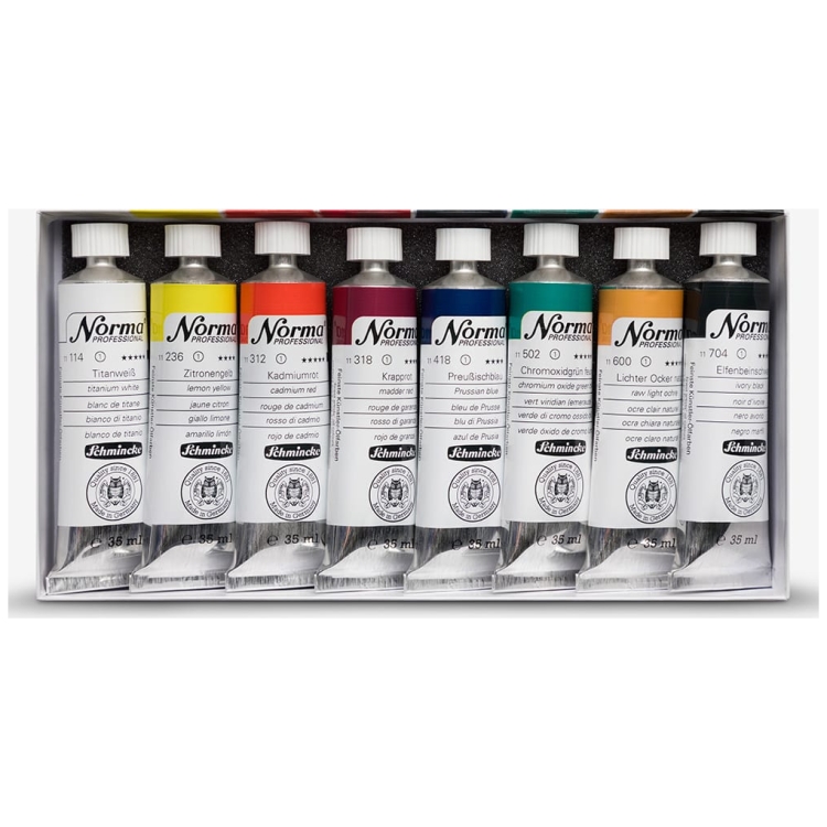 SCHMINCKE NORMA OIL PAINT SET, 8 X 35 ML - Image 2
