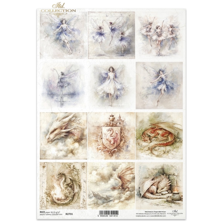 ITD COLLECTION DECOUPAGE RICE PAPER A4 - R2755 - Image 1