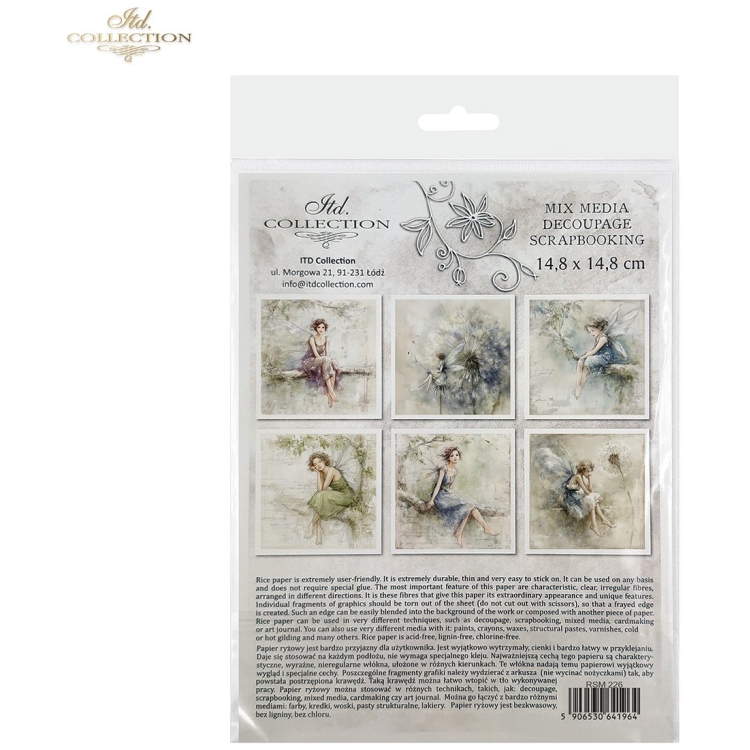 ITD COLLECTION MINI RICE PAPER K-CT 6PCS 14.8X14.8CM - RSM226 - Image 8