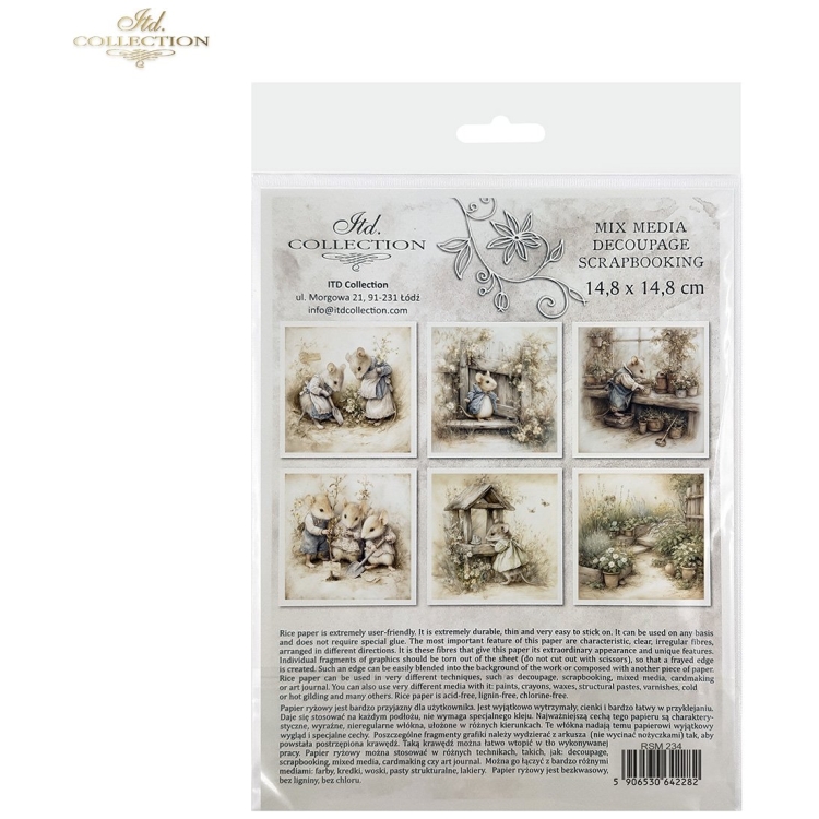 ITD COLLECTION MINI RICE PAPER K-CT 6PCS 14.8X14.8CM - RSM234 - Image 8