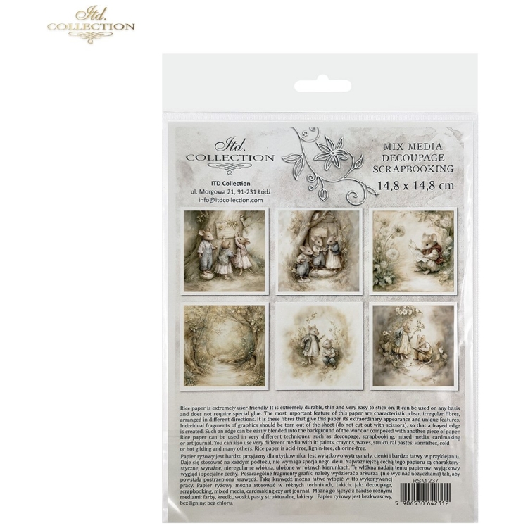 ITD COLLECTION MINI RICE PAPER K-CT 6PCS 14.8X14.8CM - RSM237 - Image 6