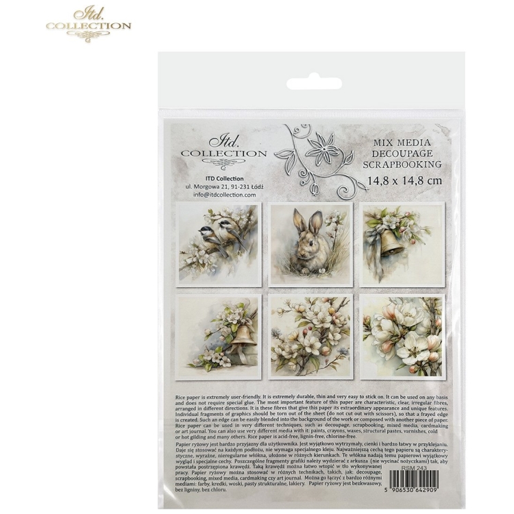 ITD COLLECTION MINI RICE PAPER K-CT 6PCS 14.8X14.8CM - RSM243 - Image 8